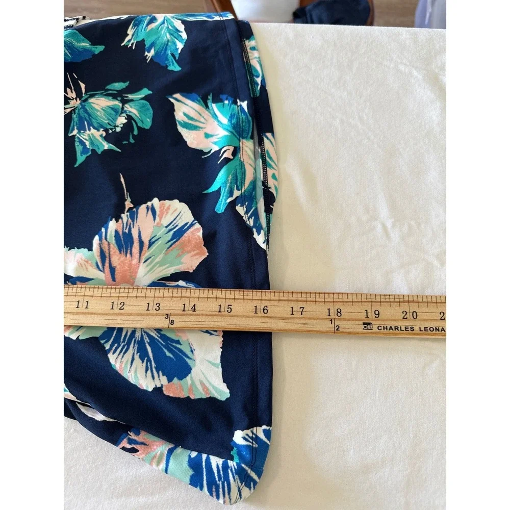 Carve Designs Dahlia‎ Tankini Womens Small Navy Floral Striped T-Back Top